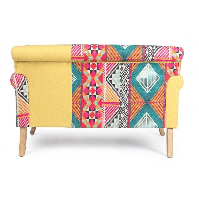 Canapea fixa tapitata cu stofa, 2 locuri Benjamin Patchwork Multicolor, l130xA78,5xH84 cm (3)