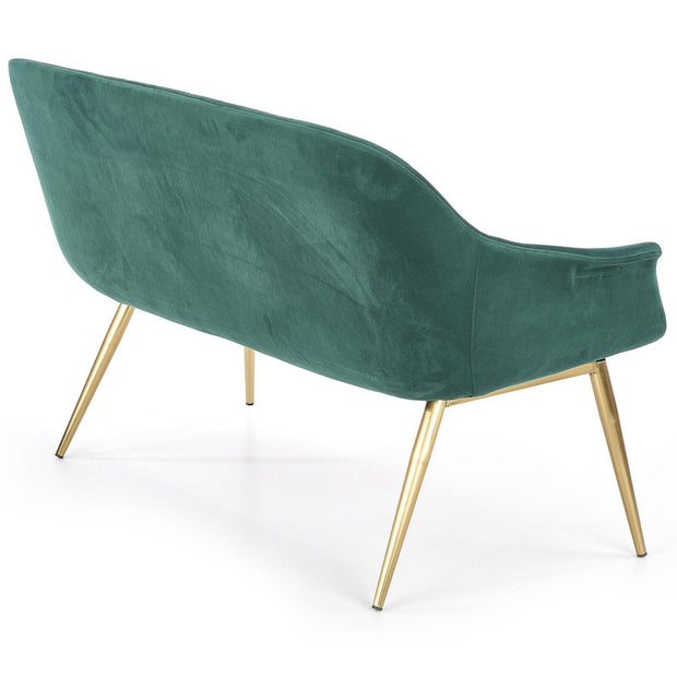 Canapea fixa tapitata cu stofa, 2 locuri Elegy 2 XL Velvet Verde Inchis / Auriu, l132xA62xH78 cm (4)