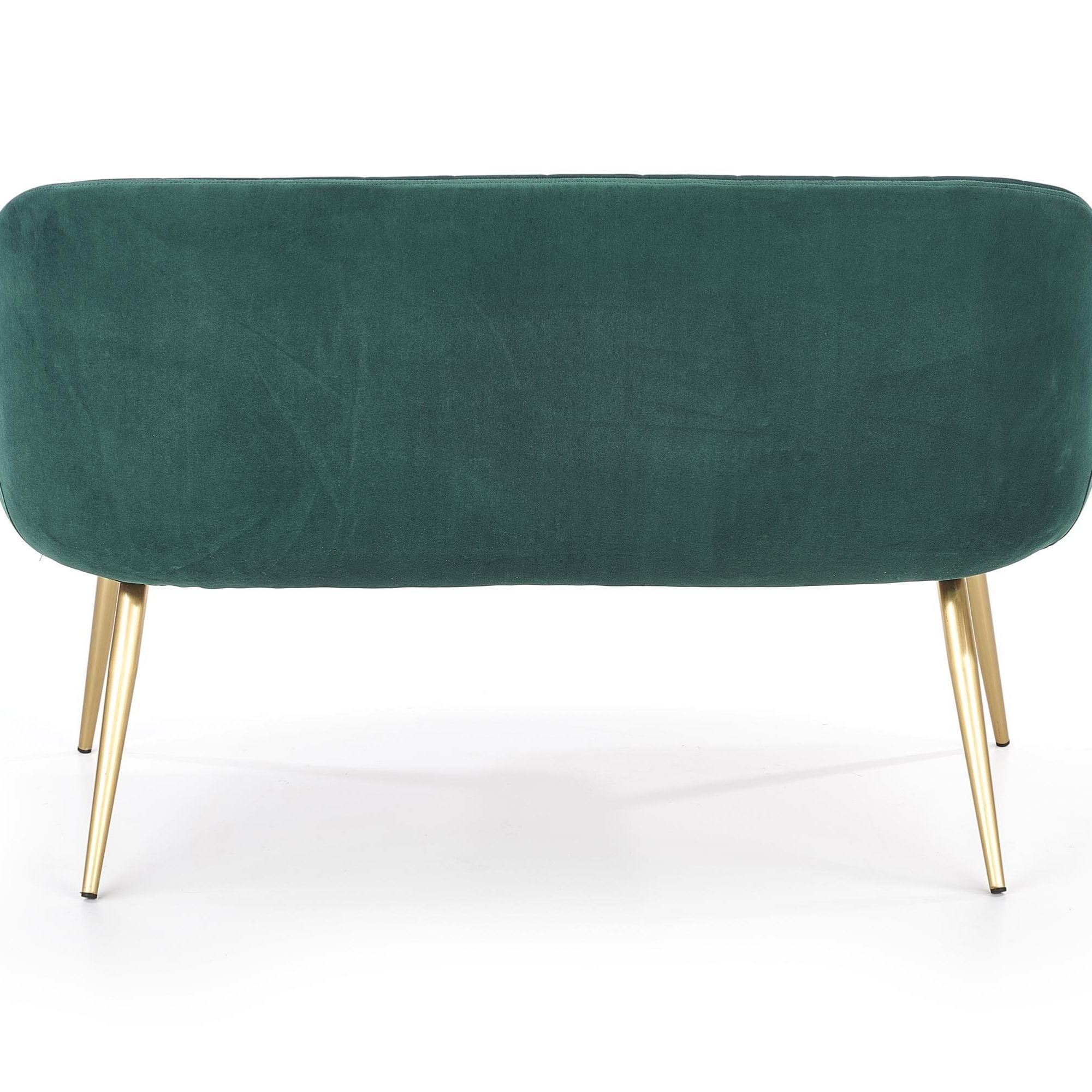 Canapea fixa tapitata cu stofa, 2 locuri Elegy 2 XL Velvet Verde Inchis / Auriu, l132xA62xH78 cm (5)