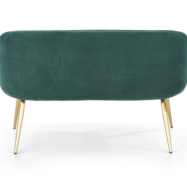 Canapea fixa tapitata cu stofa, 2 locuri Elegy 2 XL Velvet Verde Inchis / Auriu, l132xA62xH78 cm (5)