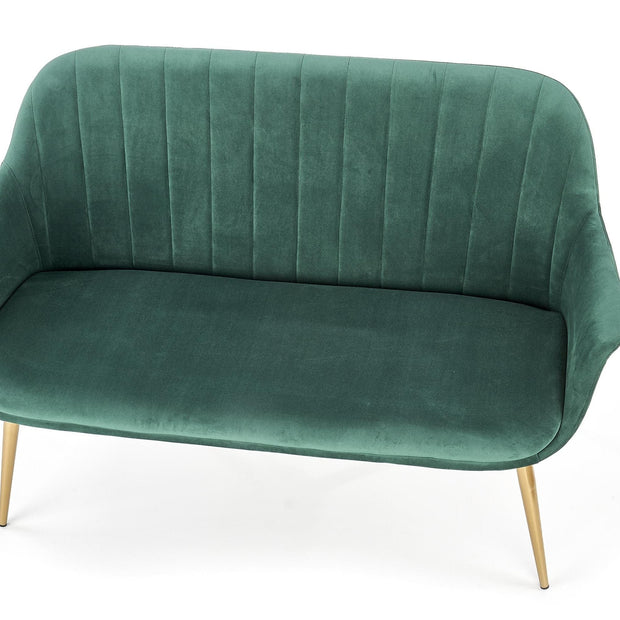 Canapea fixa tapitata cu stofa, 2 locuri Elegy 2 XL Velvet Verde Inchis / Auriu, l132xA62xH78 cm (6)