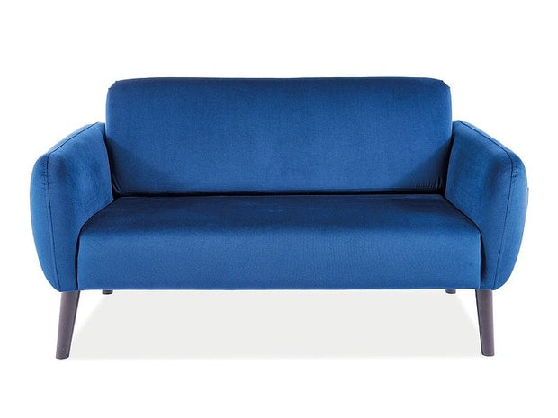 Canapea fixa tapitata cu stofa, 2 locuri Elysia Velvet Bleumarin / Wenge, l145xA75xH80 cm (3)