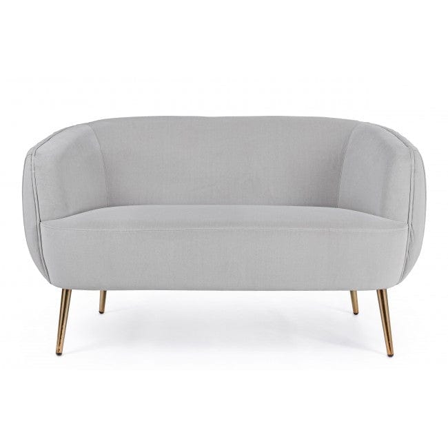 Canapea fixa tapitata cu stofa, 2 locuri Linsay Velvet Gri deschis / Auriu, l129xA80xH74 cm (4)