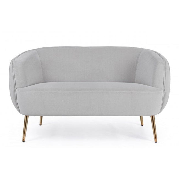 Canapea fixa tapitata cu stofa, 2 locuri Linsay Velvet Gri deschis / Auriu, l129xA80xH74 cm (4)