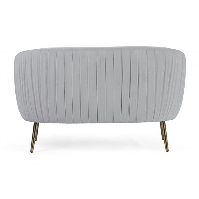 Canapea fixa tapitata cu stofa, 2 locuri Linsay Velvet Gri deschis / Auriu, l129xA80xH74 cm (5)