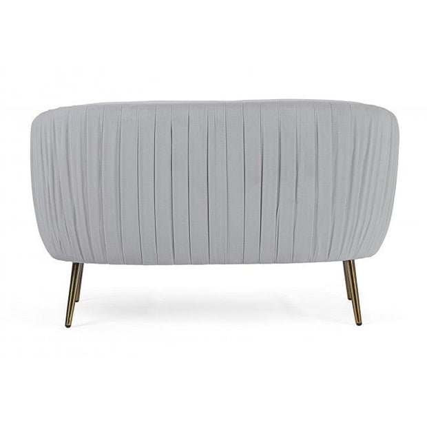 Canapea fixa tapitata cu stofa, 2 locuri Linsay Velvet Gri deschis / Auriu, l129xA80xH74 cm (5)