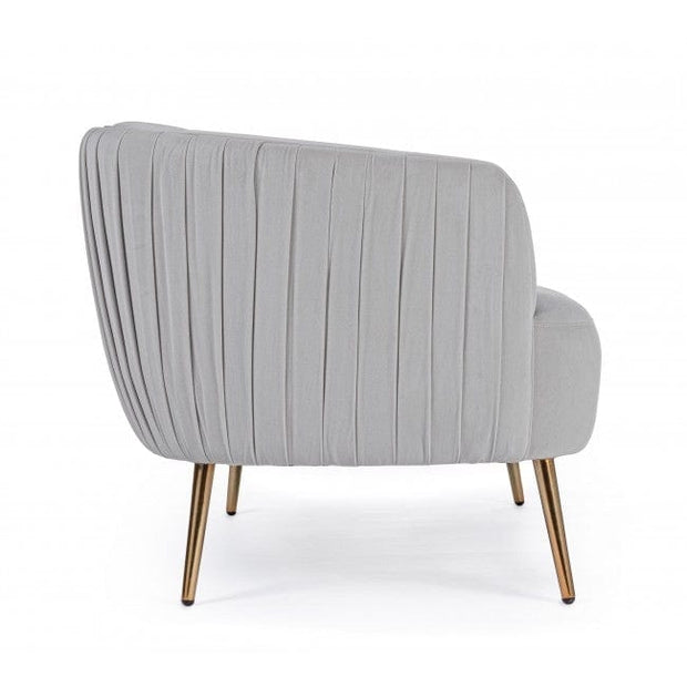 Canapea fixa tapitata cu stofa, 2 locuri Linsay Velvet Gri deschis / Auriu, l129xA80xH74 cm (6)