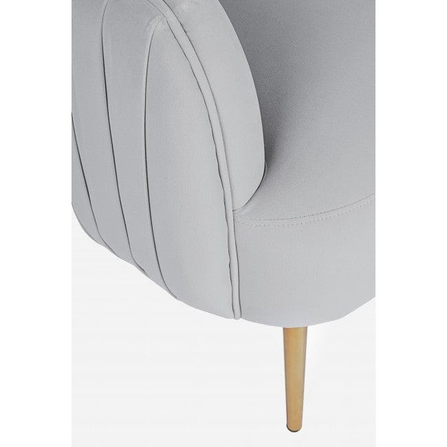 Canapea fixa tapitata cu stofa, 2 locuri Linsay Velvet Gri deschis / Auriu, l129xA80xH74 cm (9)