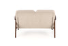 Canapea fixa tapitata cu stofa, 2 locuri Milano 2S Bej / Nuc, l120xA77xH77 cm (1)