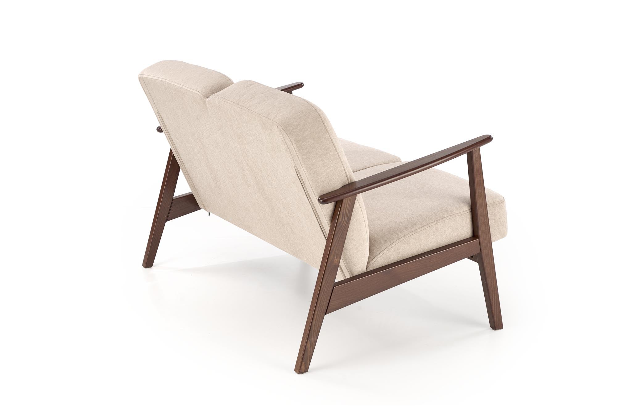 Canapea fixa tapitata cu stofa, 2 locuri Milano 2S Bej / Nuc, l120xA77xH77 cm (5)