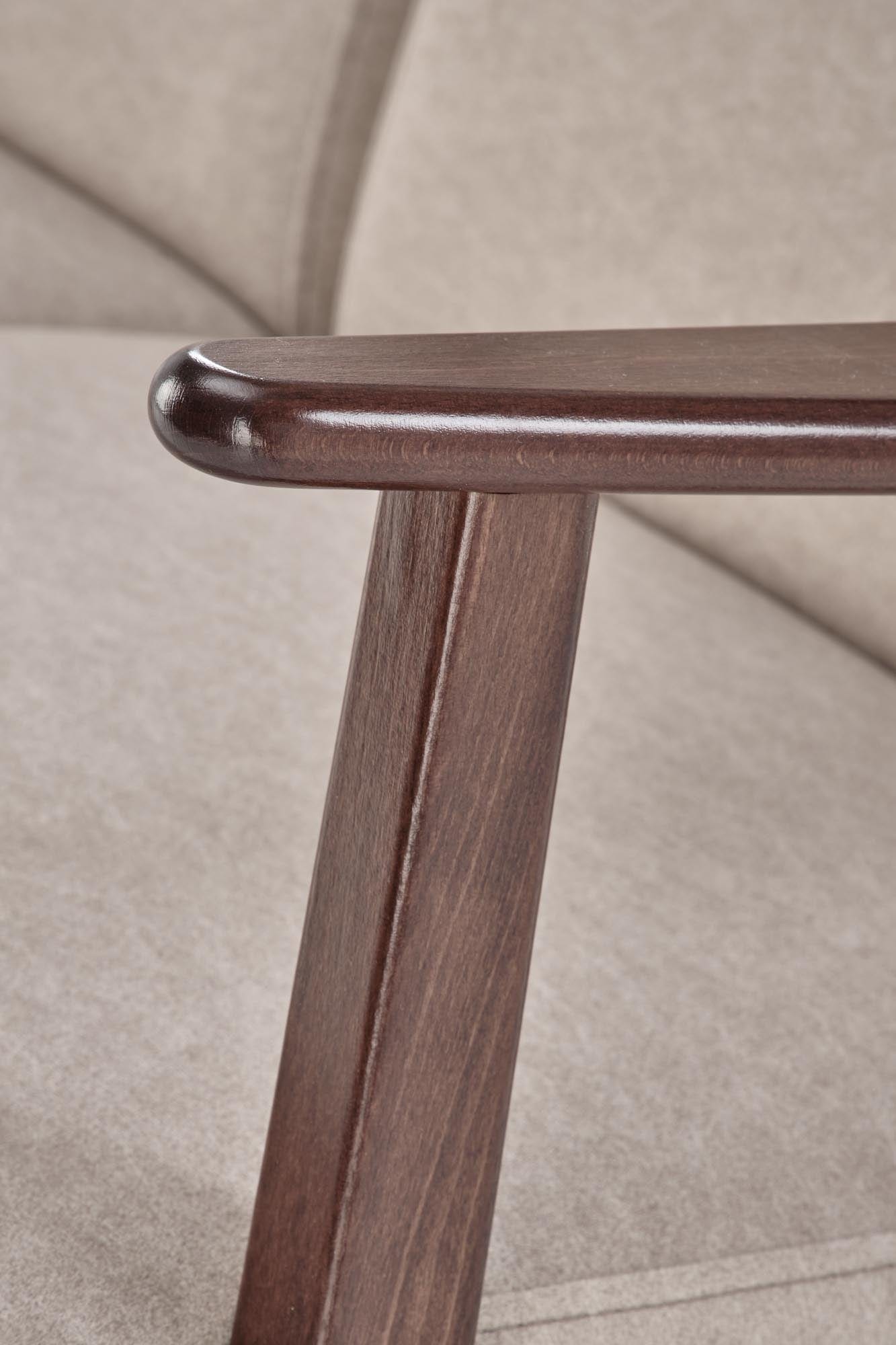 Canapea fixa tapitata cu stofa, 2 locuri Milano 2S Bej / Nuc, l120xA77xH77 cm (7)