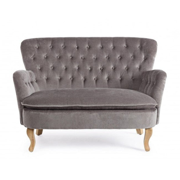 Canapea fixa tapitata cu stofa, 2 locuri Orlins Gri deschis, l114xA69xH79 cm (1)