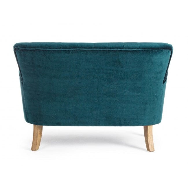 Canapea fixa tapitata cu stofa, 2 locuri Orlins Verde inchis, l114xA69xH79 cm (3)