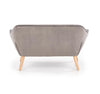 Canapea fixa tapitata cu stofa, 2 locuri Romulus XL Velvet Gri / Natural, l128xA75xH75 cm (5)