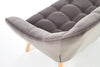 Canapea fixa tapitata cu stofa, 2 locuri Romulus XL Velvet Gri / Natural, l128xA75xH75 cm (7)