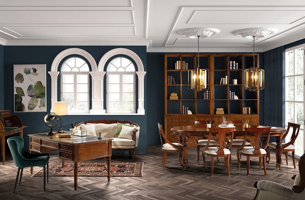 Moycor Canapea fixa tapitata cu stofa, 2 locuri Vintage Louis Crem, l160xA75xH90 cm