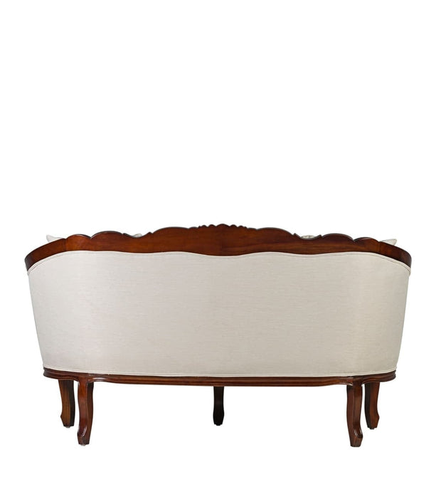 Moycor Canapea fixa tapitata cu stofa, 2 locuri Vintage Louis Crem, l160xA75xH90 cm