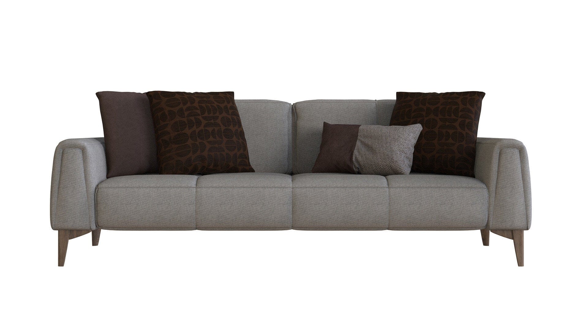 Dogtas Canapea fixa tapitata cu stofa, 3 locuri, Gift Grej, l228xA102xH86 cm