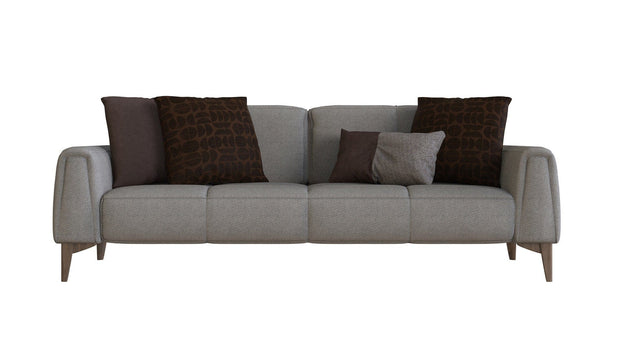 Dogtas Canapea fixa tapitata cu stofa, 3 locuri, Gift Grej, l228xA102xH86 cm