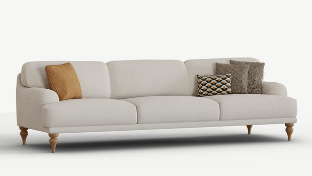 Dogtas Canapea fixa tapitata cu stofa, 4 locuri, Toscana Crem, l260xA92xH80,5 cm