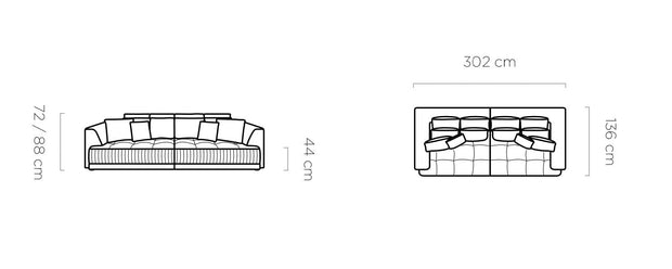 Canapea Functie Sleep, 3 Locuri, Mecanism Electric Relax, Perne Incluse, Zora, l302xA136xH72-88 cm (5)