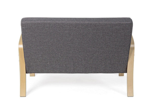 Canapea Ginevra Gri Fixa cu Spuma Poliuretanica, 2 Locuri, tapitata cu Stofa, l112xA79xH77 cm (2)