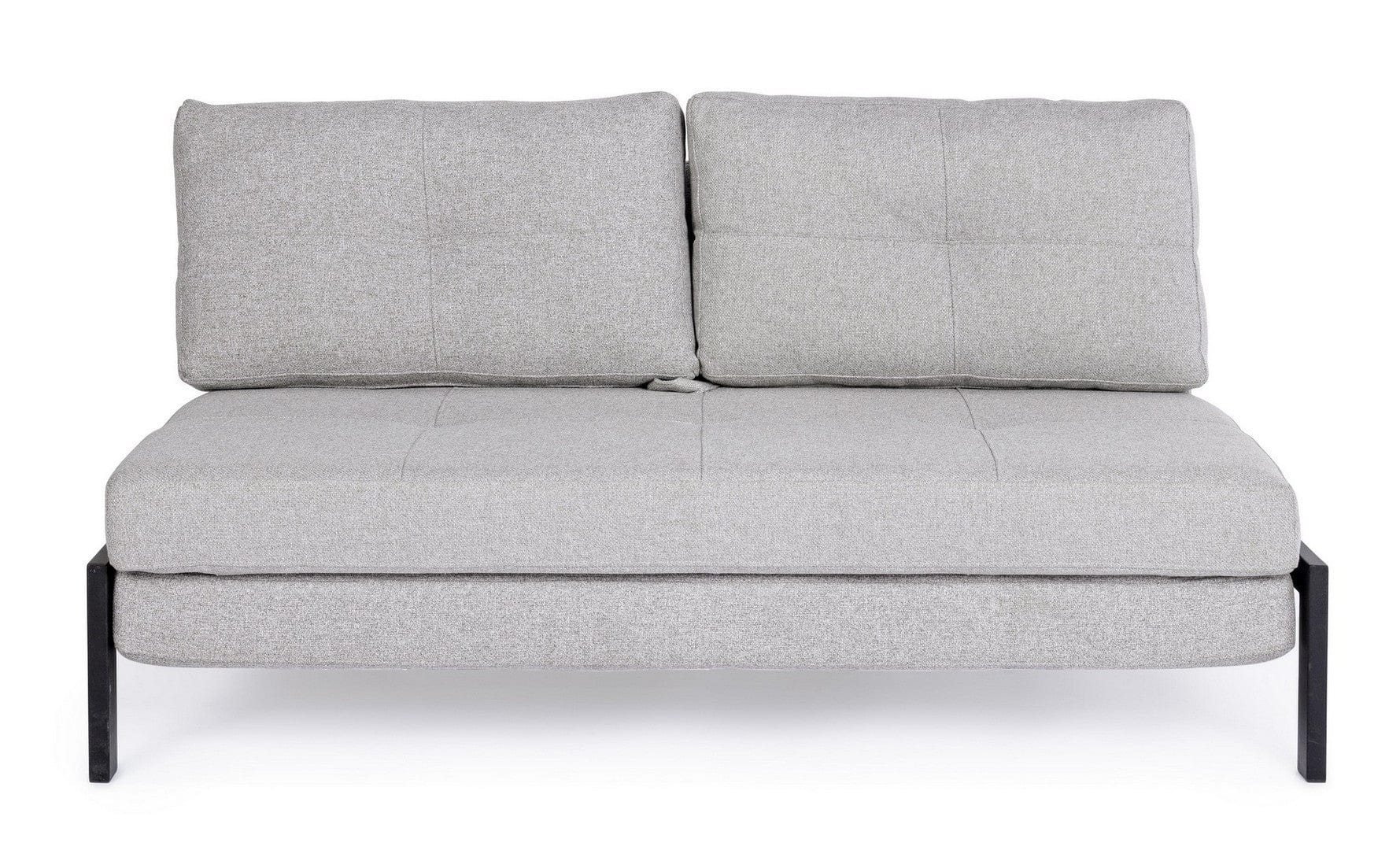 Canapea Hayden Gri Deschis Extensibila cu Spuma Poliuretanica, 2 Locuri, Suprafata de Dormit 198x151 cm, tapitata cu Stofa, Perne Incluse, l151xA96xH79 cm (1)