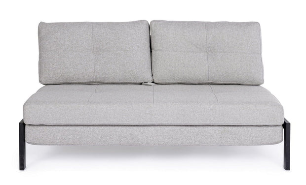 Canapea Hayden Gri Deschis Extensibila cu Spuma Poliuretanica, 2 Locuri, Suprafata de Dormit 198x151 cm, tapitata cu Stofa, Perne Incluse, l151xA96xH79 cm (1)