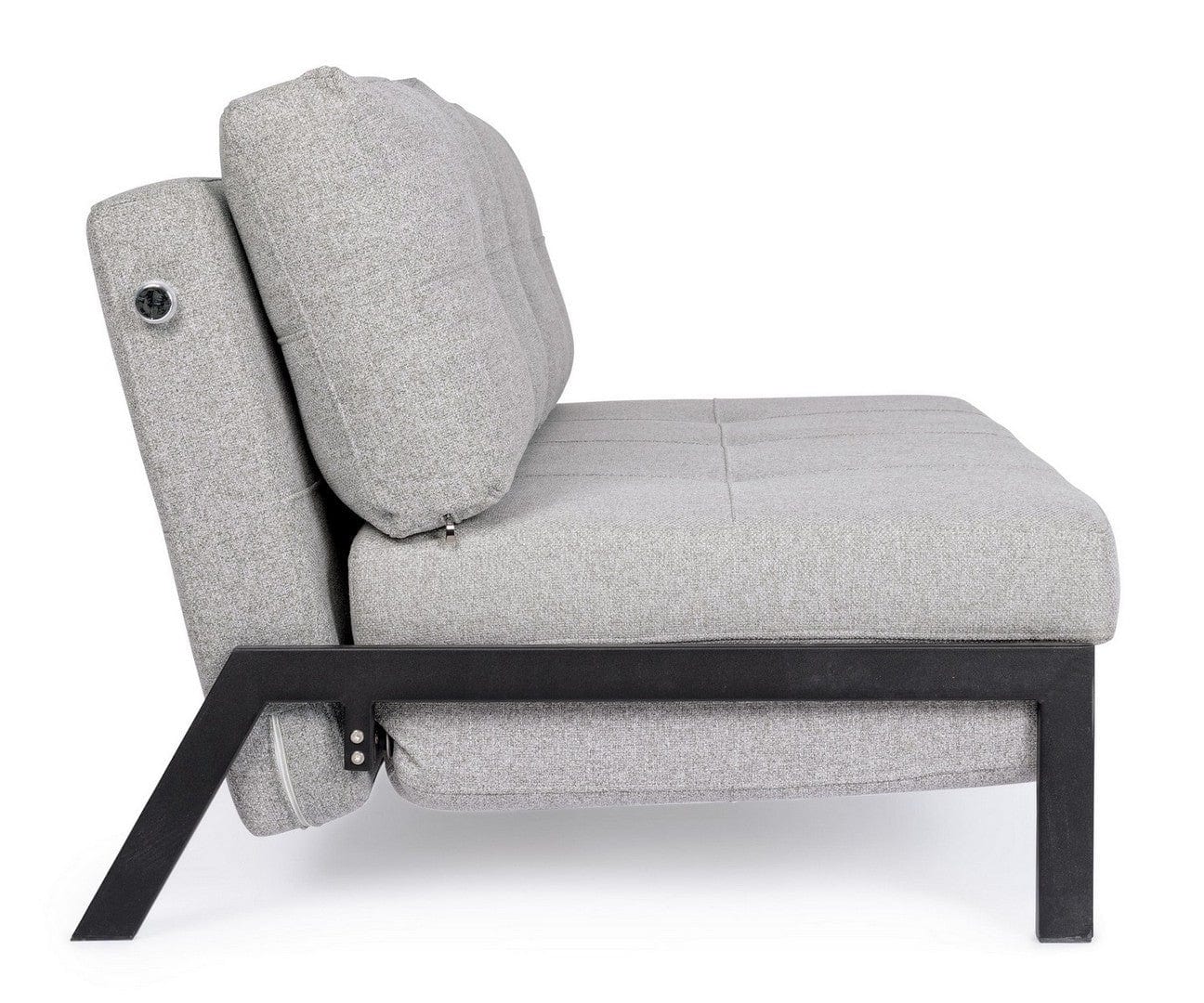 Canapea Hayden Gri Deschis Extensibila cu Spuma Poliuretanica, 2 Locuri, Suprafata de Dormit 198x151 cm, tapitata cu Stofa, Perne Incluse, l151xA96xH79 cm (2)