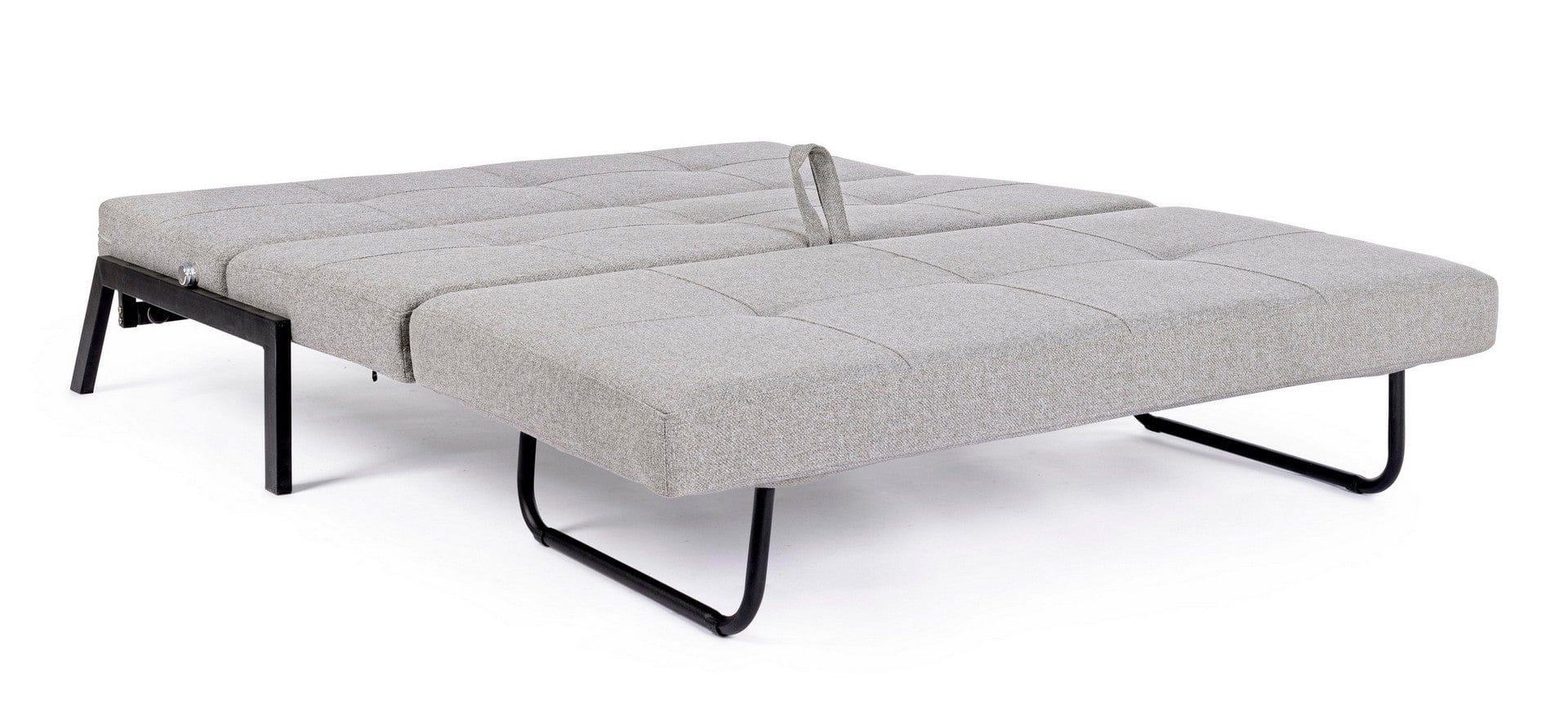 Canapea Hayden Gri Deschis Extensibila cu Spuma Poliuretanica, 2 Locuri, Suprafata de Dormit 198x151 cm, tapitata cu Stofa, Perne Incluse, l151xA96xH79 cm (4)