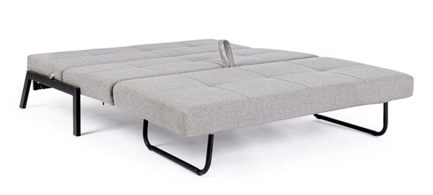 Canapea Hayden Gri Deschis Extensibila cu Spuma Poliuretanica, 2 Locuri, Suprafata de Dormit 198x151 cm, tapitata cu Stofa, Perne Incluse, l151xA96xH79 cm (4)