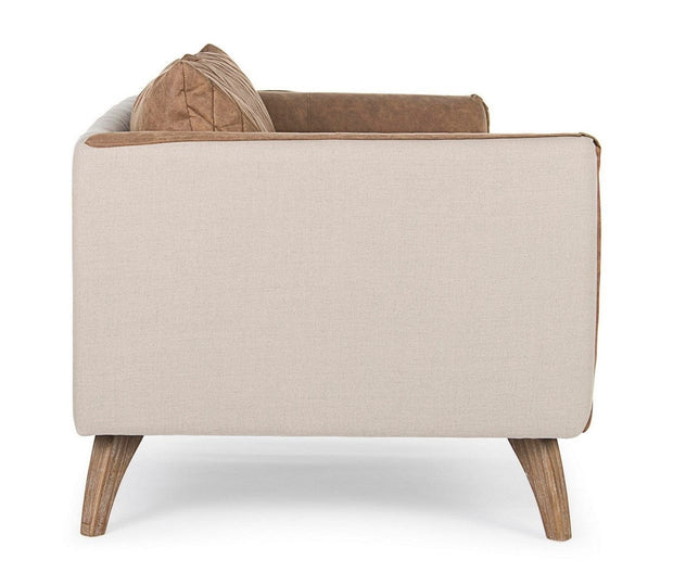 Canapea Helston Maro / Grej Fixa cu Spuma Poliuretanica, 2 Locuri, tapitata cu Stofa, Perne Incluse, l188,5xA89xH76,5 cm (5)