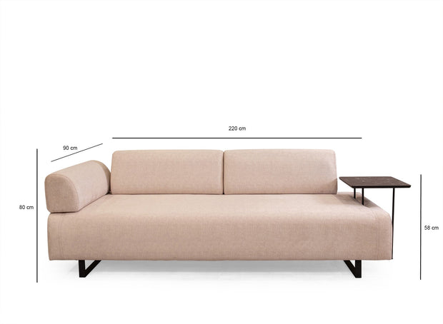 Canapea Infinity Ivoir Functie Sleep, cu Spuma Poliuretanica, 3 Locuri, Suprafata de Dormit 210x90 cm, tapitata cu Stofa Easy Clean, Spatar si Cotiere Detasabile, Masuta de Cafea si Perne Incluse, l220xA90xH80 cm (11)