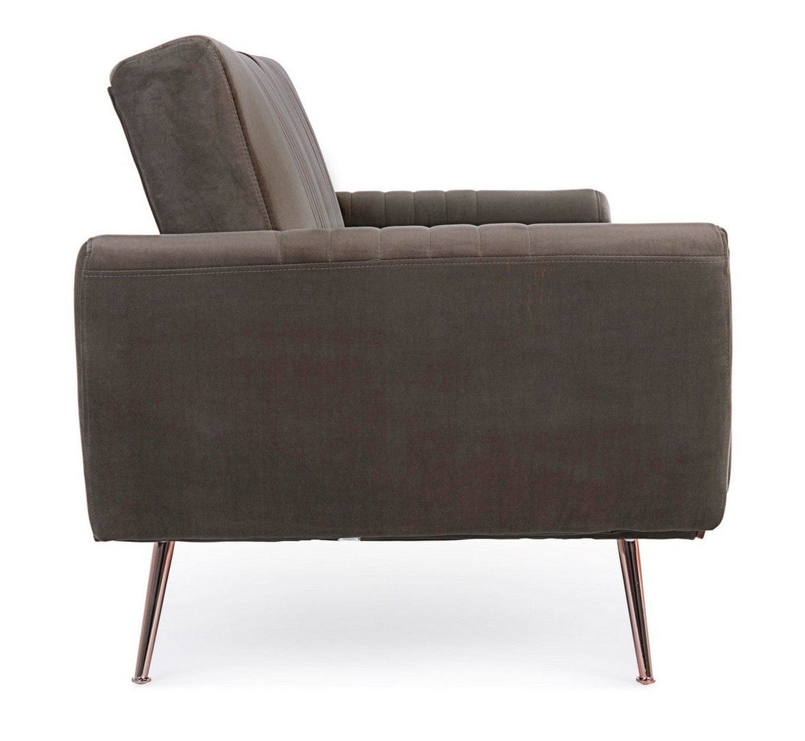 Canapea Johnny Velvet Maro Extensibila cu Spuma Poliuretanica, 3 Locuri, Suprafata de Dormit 180x104 cm, tapitata cu Stofa, l210xA83xH85 cm (2)