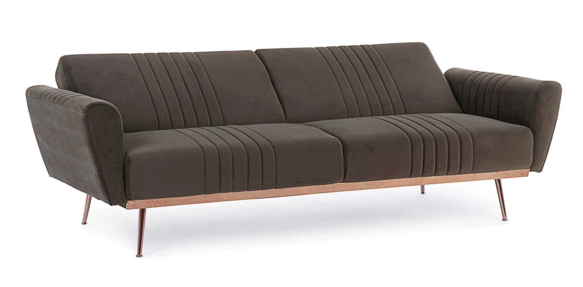 Canapea Johnny Velvet Maro Extensibila cu Spuma Poliuretanica, 3 Locuri, Suprafata de Dormit 180x104 cm, tapitata cu Stofa, l210xA83xH85 cm (4)