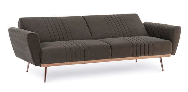 Canapea Johnny Velvet Maro Extensibila cu Spuma Poliuretanica, 3 Locuri, Suprafata de Dormit 180x104 cm, tapitata cu Stofa, l210xA83xH85 cm (4)