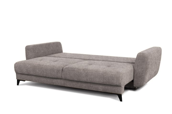 Canapea Kary Rosario 453 Extensibila cu Arcuri Bonnell si Spuma Poliuretanica HR, 3 Locuri, Suprafata de Dormit 198x160 cm, tapitata cu Stofa, cu Lada de Depozitare, Perne Incluse, l246xA111xH93 cm (3)