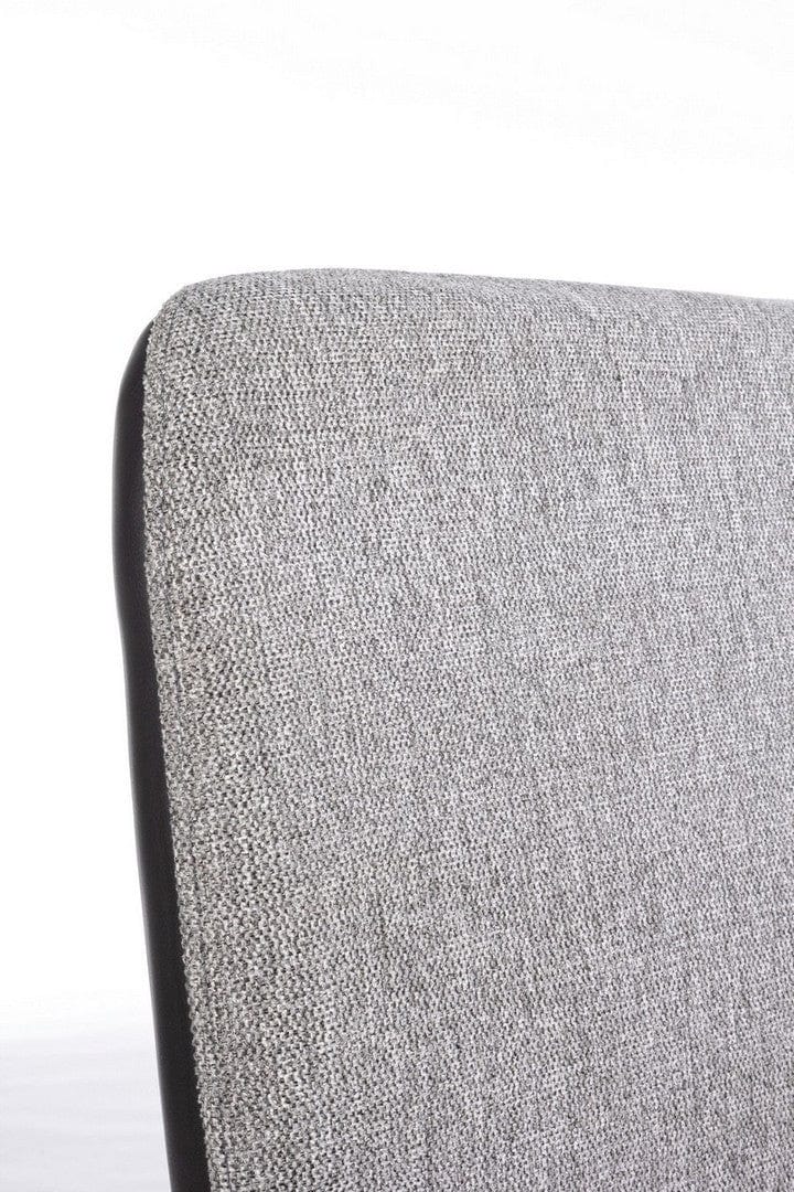 Canapea Louis Gri / Negru Fixa cu Spuma Poliuretanica, 2 Locuri, tapitata cu Stofa si Piele Ecologica, l142xA47xH88 cm (2)