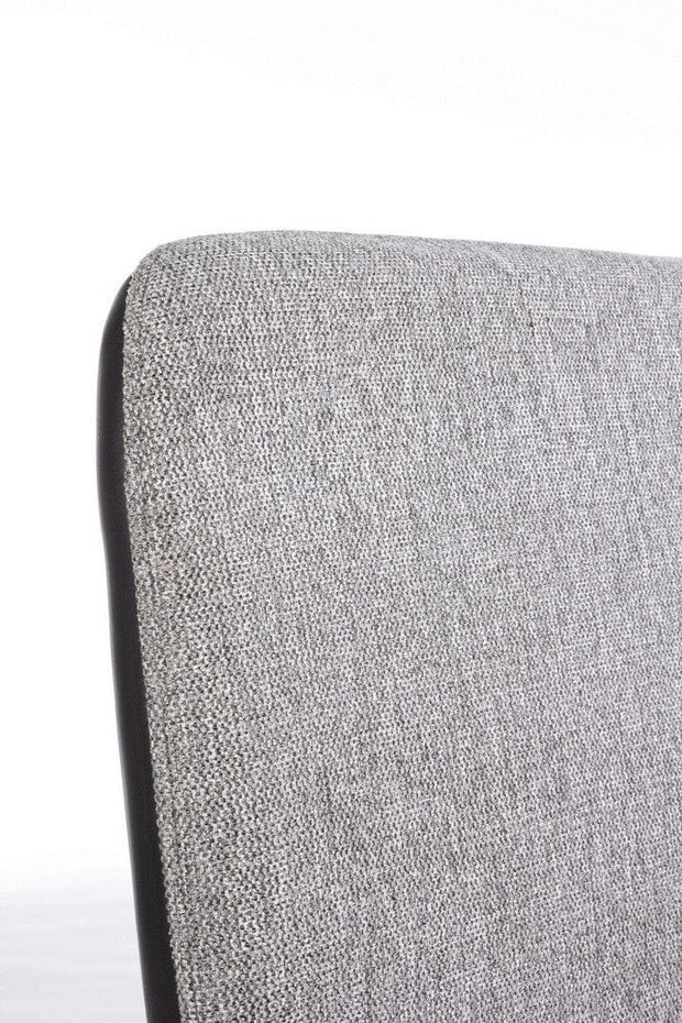 Canapea Louis Gri / Negru Fixa cu Spuma Poliuretanica, 2 Locuri, tapitata cu Stofa si Piele Ecologica, l142xA47xH88 cm (2)