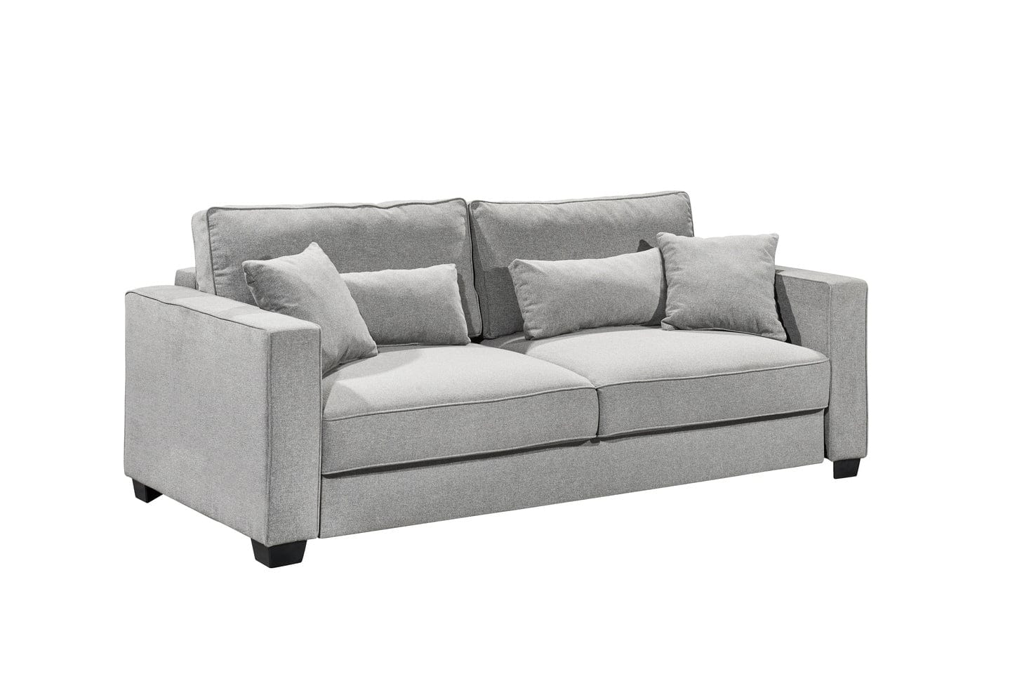 BlackRedWhite Canapea Melina Thor 10 Extensibila cu Arcuri Elicoidale si Spuma Poliuretanica, 3 Locuri, Suprafata de Dormit 198x165 cm, tapitata cu Stofa, cu Lada de Depozitare, Perne Incluse, l232xA115xH92 cm
