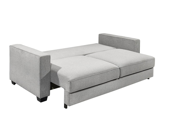 BlackRedWhite Canapea Melina Thor 10 Extensibila cu Arcuri Elicoidale si Spuma Poliuretanica, 3 Locuri, Suprafata de Dormit 198x165 cm, tapitata cu Stofa, cu Lada de Depozitare, Perne Incluse, l232xA115xH92 cm
