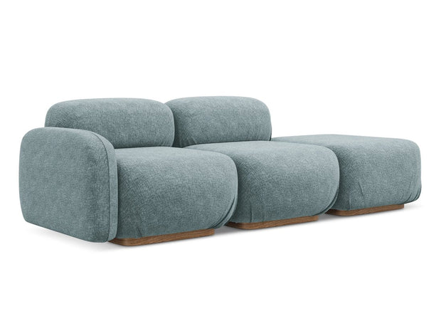 Makamii Canapea Modulara, 3 locuri, Taburet Inclus, Tapitata cu Stofa, Ailani 3SOL-21, l258xA95xH73 cm
