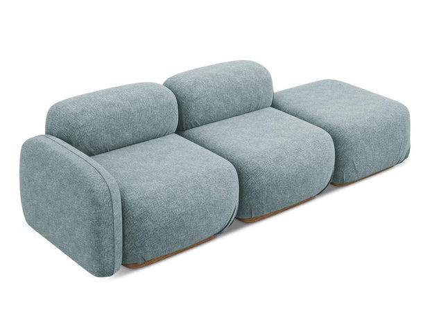 Makamii Canapea Modulara, 3 locuri, Taburet Inclus, Tapitata cu Stofa, Ailani 3SOL-21, l258xA95xH73 cm