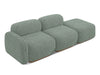 Makamii Canapea Modulara, 3 locuri, Taburet Inclus, Tapitata cu Stofa, Ailani 3SOL-C10 Verde Deschis / Natural, l258xA95xH73 cm
