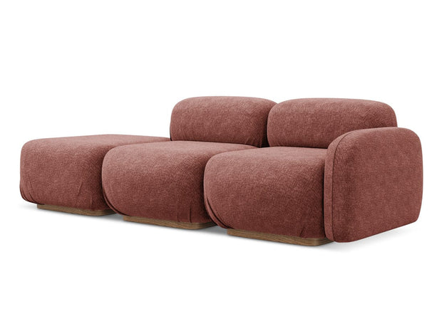 Makamii Canapea Modulara, 3 locuri, Taburet Inclus, Tapitata cu Stofa, Ailani 3SOR-21, l258xA95xH73 cm
