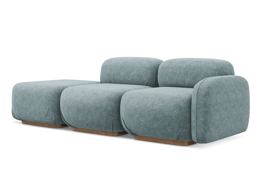 Makamii Canapea Modulara, 3 locuri, Taburet Inclus, Tapitata cu Stofa, Ailani 3SOR-21, l258xA95xH73 cm