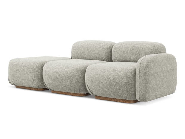 Makamii Canapea Modulara, 3 locuri, Taburet Inclus, Tapitata cu Stofa, Ailani 3SOR-21, l258xA95xH73 cm