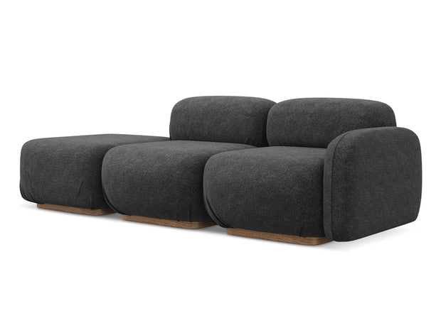 Makamii Canapea Modulara, 3 locuri, Taburet Inclus, Tapitata cu Stofa, Ailani 3SOR-21, l258xA95xH73 cm