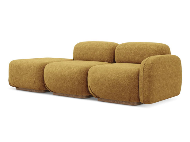 Makamii Canapea Modulara, 3 locuri, Taburet Inclus, Tapitata cu Stofa, Ailani 3SOR-21, l258xA95xH73 cm