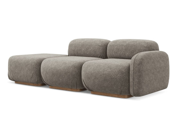 Makamii Canapea Modulara, 3 locuri, Taburet Inclus, Tapitata cu Stofa, Ailani 3SOR-21, l258xA95xH73 cm